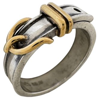 Herm&egrave;s Gold Silver Silver 925 Band Ring (Pre-Owned)