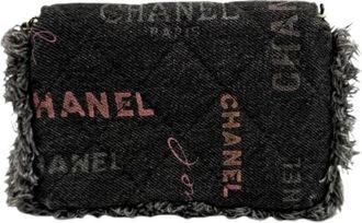 Chanel Pre-owned Denim Schoudertas - Dames - Vintage Mini Tas - Zwart - ONE Size - Denim - Vintage