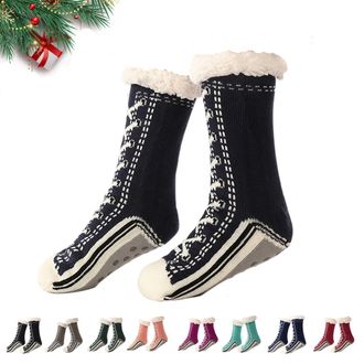 Generic Ultra-Thick Cute Slipper Home Socks, Women Winter Toselfwith Ultra-Thick Cashmere Slipper Home Socks, Warm Cashmere Slippers for Ladies (A05)