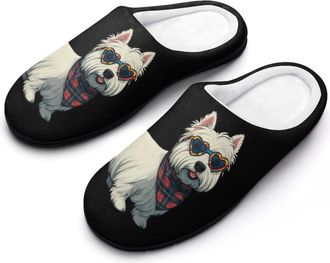 Generic Westie Dog Womens Slippers Winter Warm House Shoes Indoor Outdoor Hotel Slipper