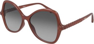 Chlo&eacute; Oranje/Grijs Getinte Zonnebril - Dames - Zonnebrillen - Grijs - 56 MM - Accessoires