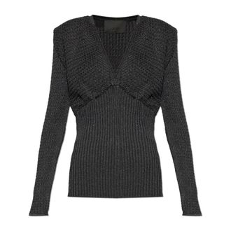 Akep Top con filo lam&eacute; - - Knitwear - Donna - Grigio - S