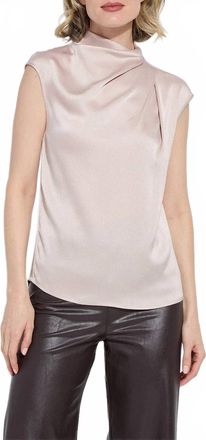Lyss&eacute; Aisha High Neck Blouse In Rose Petal