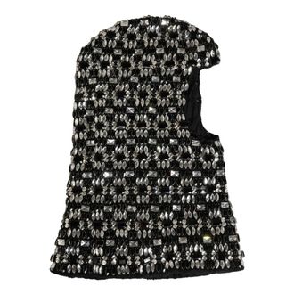 Dolce & Gabbana Wool Crystal Embellished Balaclava Hat - unisex - Dolce & Gabbana - Accessories - Black - ONE SIZE - Accessories