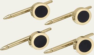 Bergdorf Goodman Mens 14K Gold Black Onyx Shirt Studs