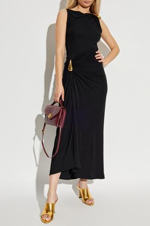 Bottega Veneta Fitted Dress With Appliqu&eacute;s, Womens, Black