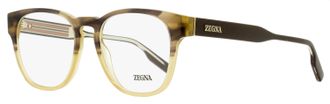 Ermenegildo Zegna Mens Keyhole Square Eyeglasses EZ5261 050 Brown Melange/Beige 51mm