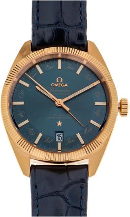 Omega Globemaster Annual Calendar - unisex - Accessoires - Blauw - Maat: ONE Size Leer