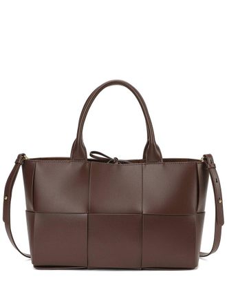 Tiffany & Fred Smooth Woven Leather Top Handle Tote