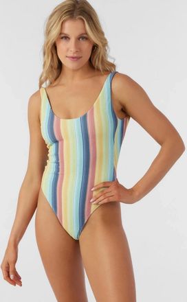 O'Neill Womens ONeill Beachbound North Shore One Piece Multi Stripe Swimsuits RED967