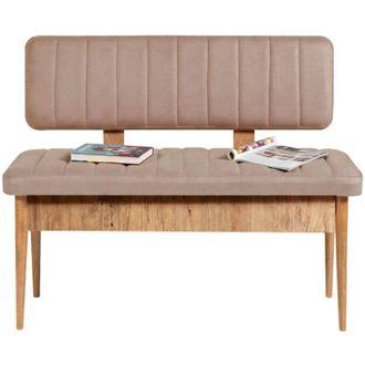 Dmora Panca Salento, Peso Supportato 150 kg, Colore Struttura Rosa, Altezza Seduta 51 cm, 110x40x85h cm Marrone Quercia