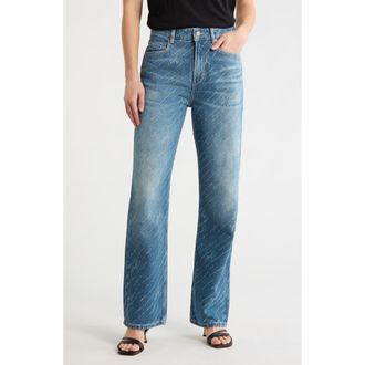 Boss Orange by Hugo Boss Ada High Waist Straight Leg Jeans in Medium Blue at Nordstrom Rack, Size 27