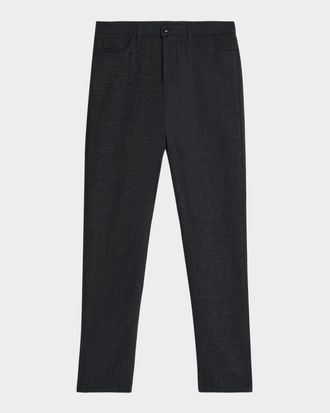 Canali Men & apos;s Melange Wool Straight Fit Five-Pocket Pants