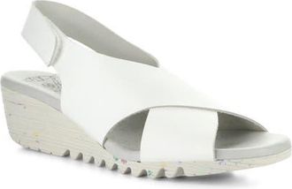 FLY London Orfy Slingback Wedge Sandal in White at Nordstrom, Size 10-10.5Us