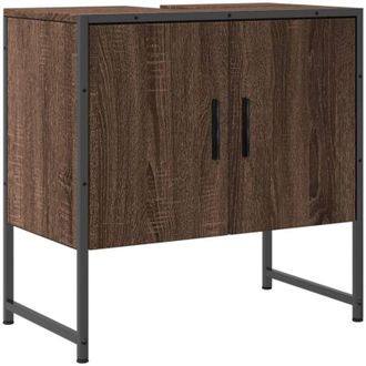 vidaXL Armario Lavabo Ba&ntilde;o Madera Ingenier&iacute;a Roble Marr&oacute;n 60x33x60 Cm Vidaxl