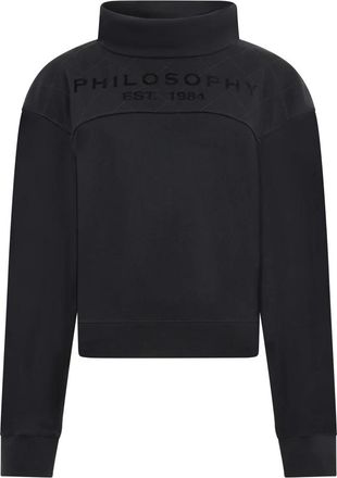 Philosophy di Lorenzo Serafini High-Neck Cropped Sweatshirt - Dames - Sweatshirts - Zwart - S - Katoen - Hoodies & sweatvesten
