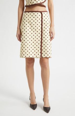 Poss&eacute; Bowie Polka Dot Pencil Skirt in Vanilla/Choc at Nordstrom, Size Xx-Large