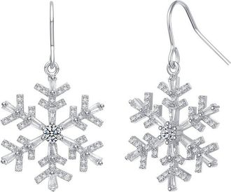 Genevive Plated Cz Hook Earrings