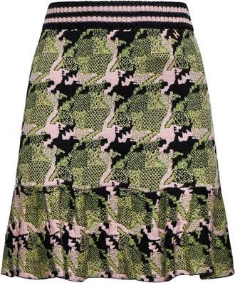 Silvian Heach Rok met contrastmotief - Dames - Korte rokken - Veelkleurig - 2XS - Wol - Rokken