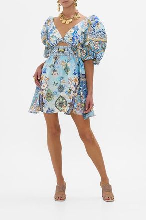 Camilla PUFF SLEEVE MINI DRESS AL MANIAL PALACE MEMOIRS at Nordstrom, Size X-Large Au