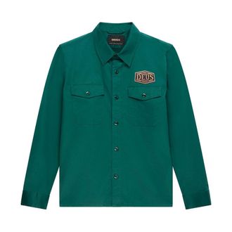 Deus Camicia Service Ls - - Shirts - Uomo - Verde - L