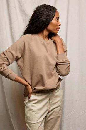 perfectwhitetee Alexi French Terry Sweatshirt In Mocha