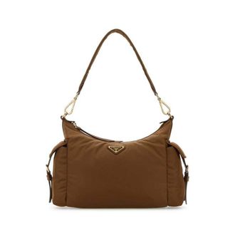 Prada Camel Re-Nylon Shoulder Bag Brandy Poliammidericiclata-vitello Borse A Mano