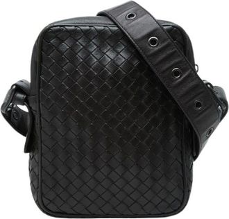 Bottega Veneta Vintage, unisex, Zwart, ONE Size, Leer, Pre-owned Intrecciato Leren Schoudertas