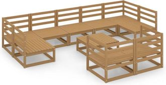 vidaXL Vidaxl - 10 Piece Garden Lounge Set Solid Pinewood