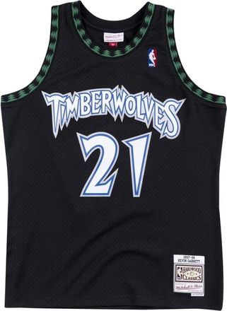 Mitchell & Ness 1997-98 Kevin Garnett Swingman Jersey - Heren - Fitness - Zwart - M - Wol - Fitness