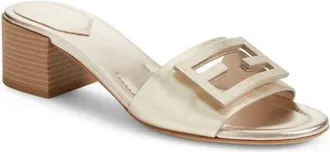 Fendi Baguette Slide Sandal in F0Vf1 Platino at Nordstrom, Size 10.5Us