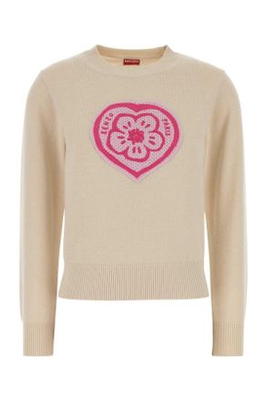 Kenzo Cream Cotton Blend Sweater