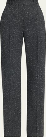 Alexander McQueen High-Rise Pinstripe Straight-Leg Trousers