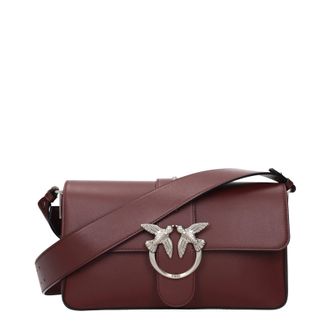 Pinko Pinko Love Schoudertassen Dames Leer Rood/Bordeaux