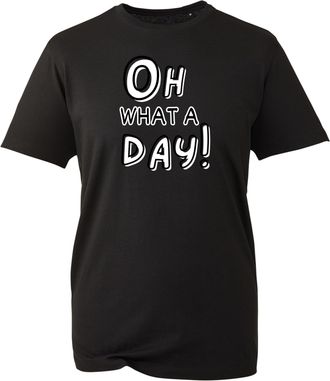 Generic Oh What a Day T-Shirt, Retro Vintage Style Positive Quote Graphic, Casual Inspiration Gift Unisex Tee Top (Black, 5 Years)