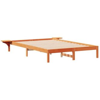 vidaXL Estructura De Cama Con Mesitas Marr&oacute;n Cera 160 X 220 Cm Vidaxl