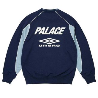 Palace x Umbro Warm Up Crewneck Sweatshirt Blue P26UMCS132