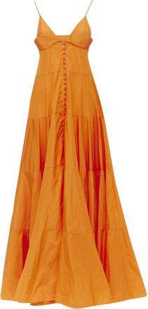 Jacquemus long tafetta button maxi dress gown