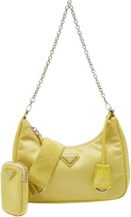 Prada Pre-owned Shoulder Bags, female, Yellow, Size: ONE SIZE Pre-owned Vintage Shoulder Bag