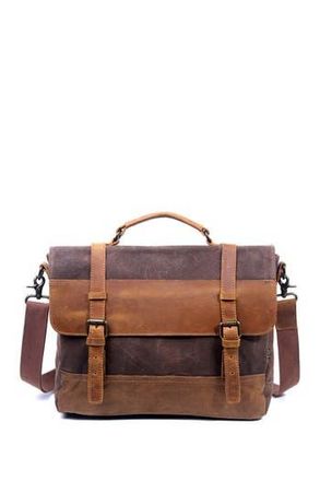 The Same Direction Stone Creek Waxed Canvas Briefcase in Brown at Nordstrom Rack