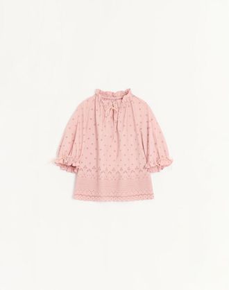 Valentino Top In Sangallo Fleurs Ajours Margheritine Donna ROSA 36