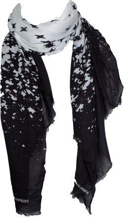 Dsquared2 black and white printed scarf