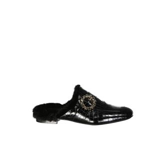 Eleventy Calfskin Leather Slip-On Mules - Dames - Slip ons - Zwart - 37 EU - Leer - Schoenen