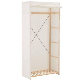Berkfield Home Wardrobe White 79x40x170 cm Fabric | Size: 79 x 40 x 170 cm