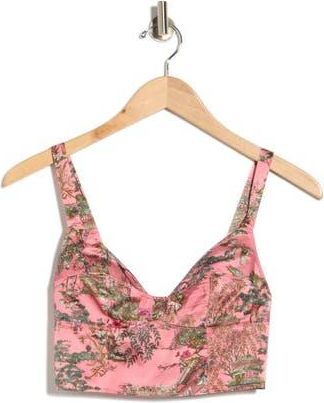 L'agence Kanata Bralette Crop Top in Mauve Multi Kesi Print at Nordstrom Rack, Size Xx-Large