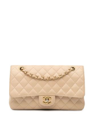 Chanel Borsa a spalla Double Flap media in pelle Caviar 2008-2009 - BROWN