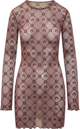 Marine Serre Short Dress Marine Greenhouses Tulle Monogram