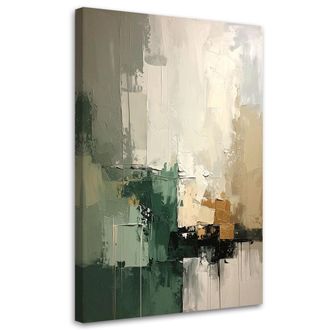 Feeby Impresi&oacute;n De Imagen, Abstracci&oacute;n Moderna En Verde Y Beige, 80x120