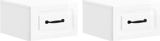 vidaXL Mesita De Noche De Pared 2 Uds. Brillante 34,5 X 33 X 20 Cm Vidaxl