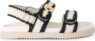 Steve Madden Womens Mona Black White Sandals - Cream - Size UK 4
